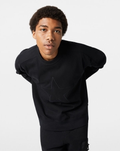 Converse Heavyweight Jersey Crew Férfi Sweatshirt Fekete | EXTLNBC-HU